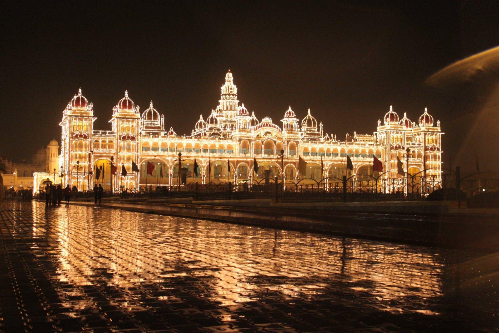 Mysore Palace Night Incredible India HD Wallpaper & Background