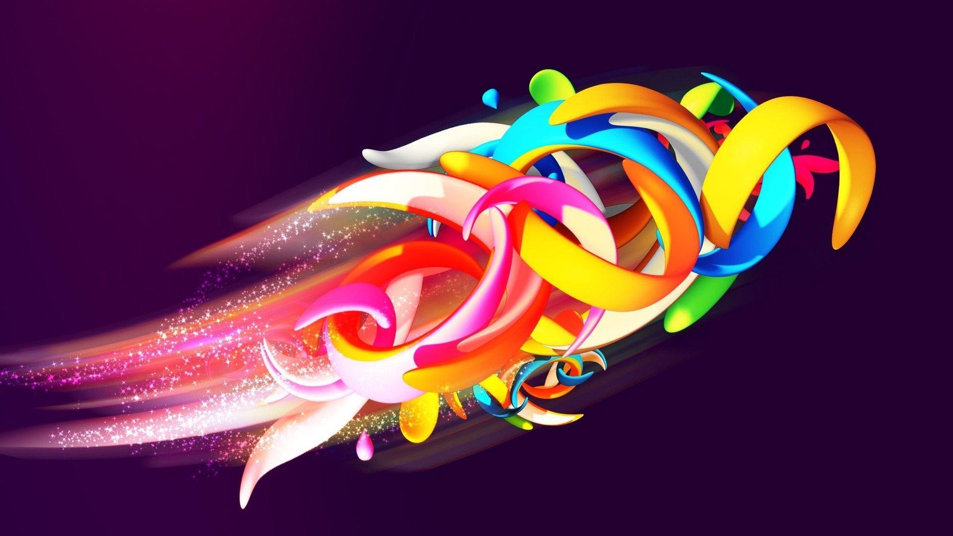 Colorful Shapes Abstract HD Wallpaper. High Quality Wallpaper
