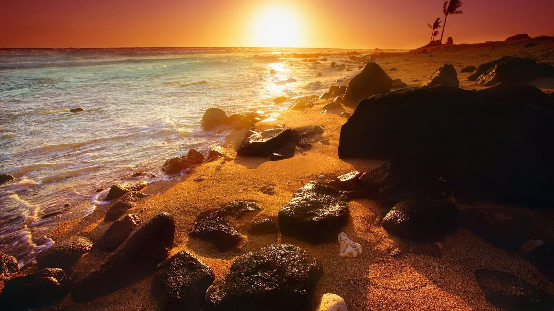 Beautiful Beach Sunset Wallpaper Image 6 HD Wallpaper