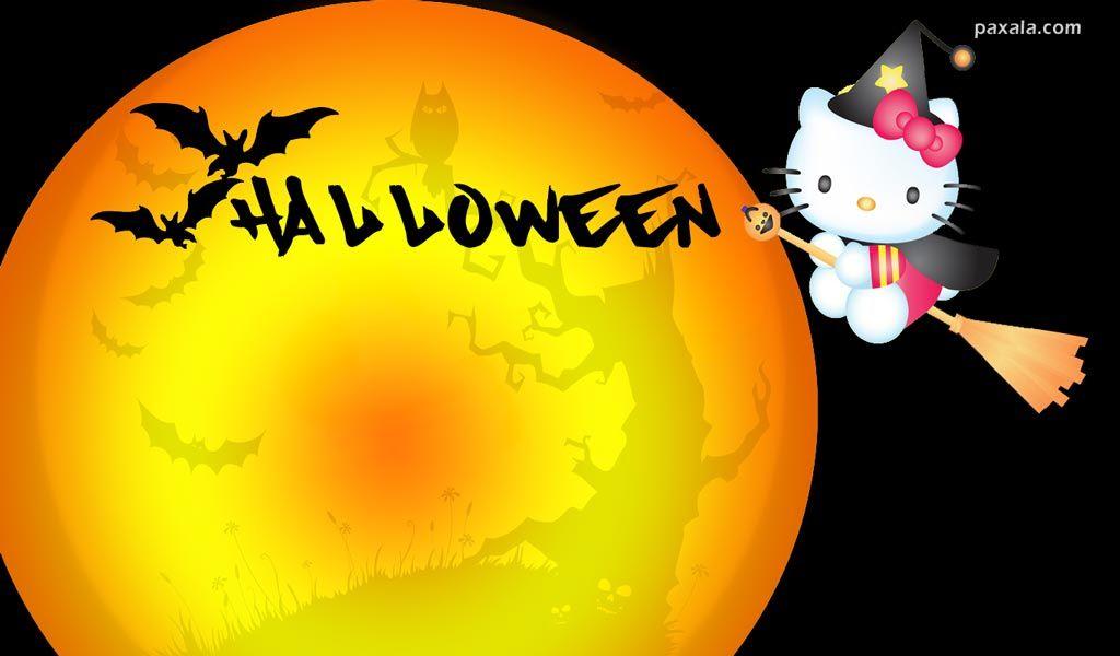 Cute Hello Kitty Halloween Background. Free Internet Picture