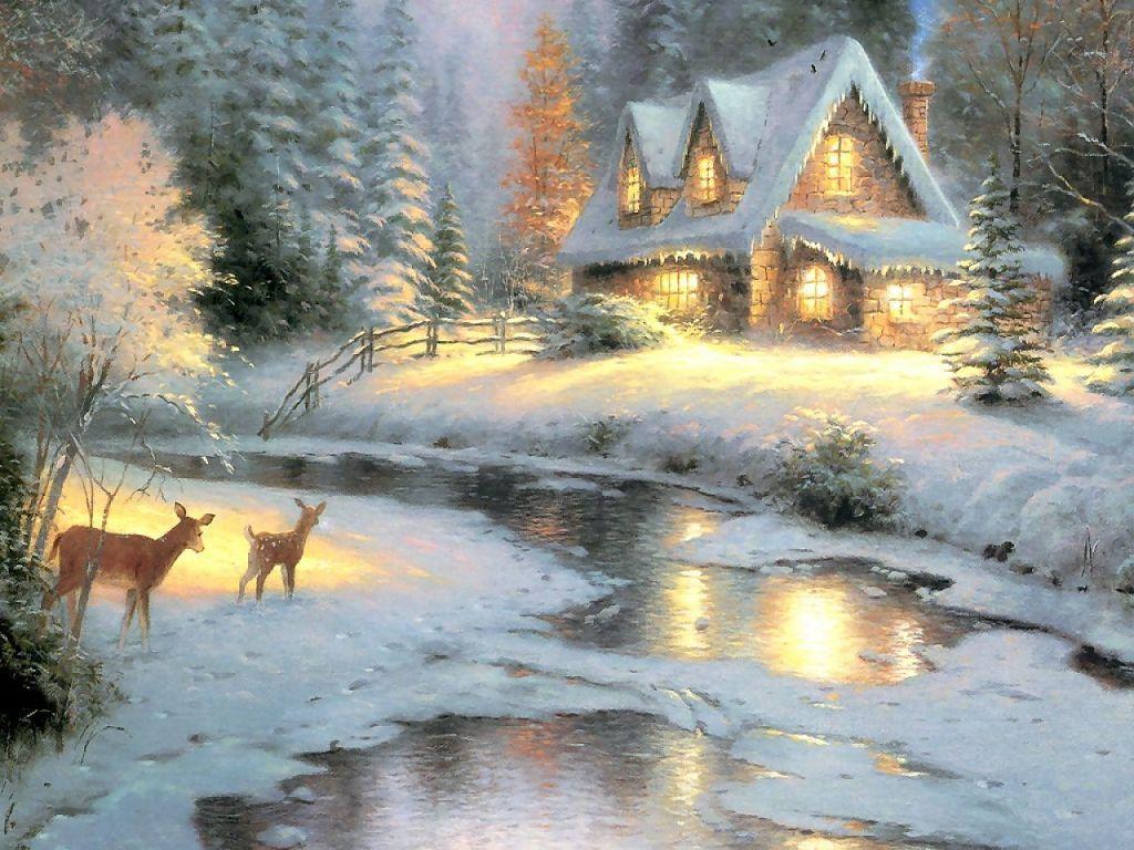Thomas Kinkade Christmas Wallpapers - Wallpaper Cave
