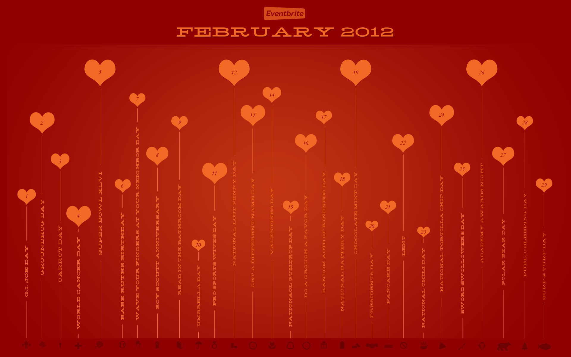 Eventbrite February Desktop Wallpaper for Valentine&;s Day