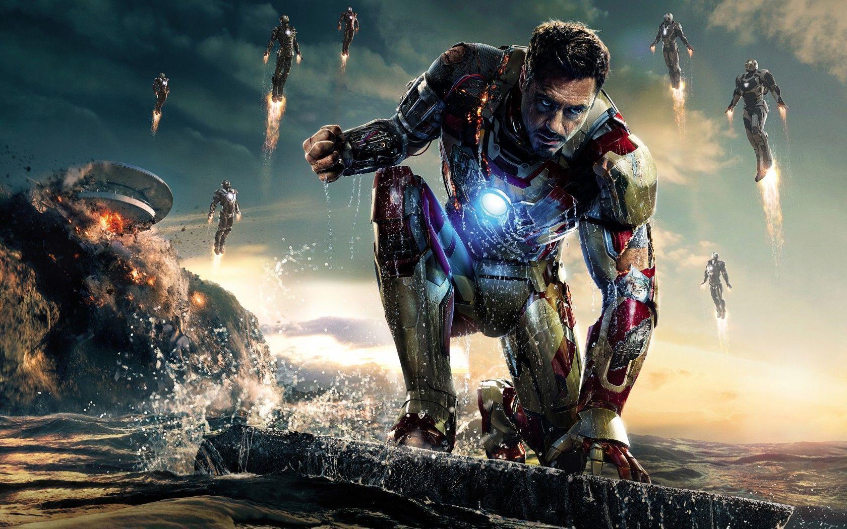 Robert Downey Jr. as Iron Man 3 widescreen wallpapers