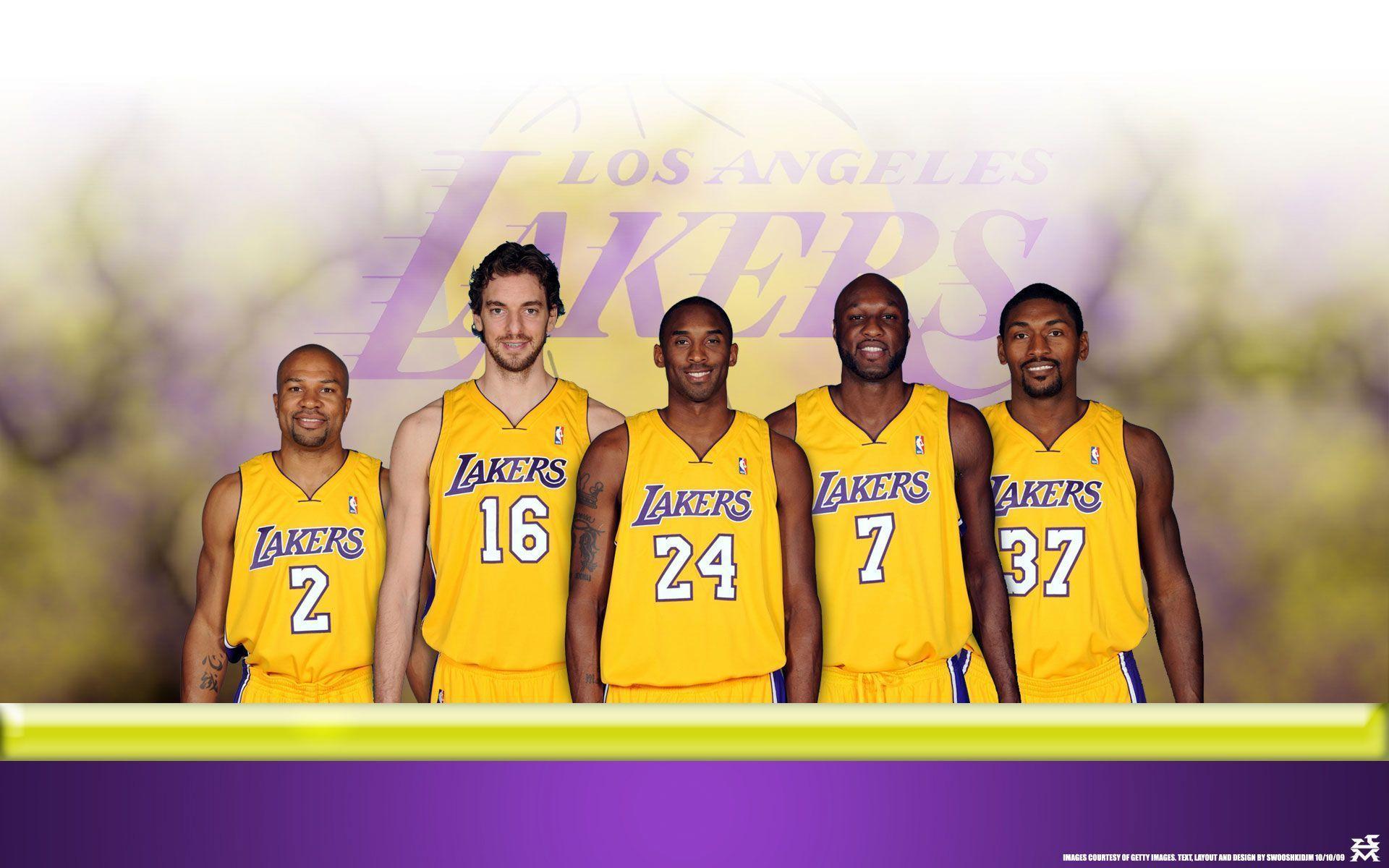 LA Lakers 2010 Starting Five Widescreen Wallpaper. Basketball