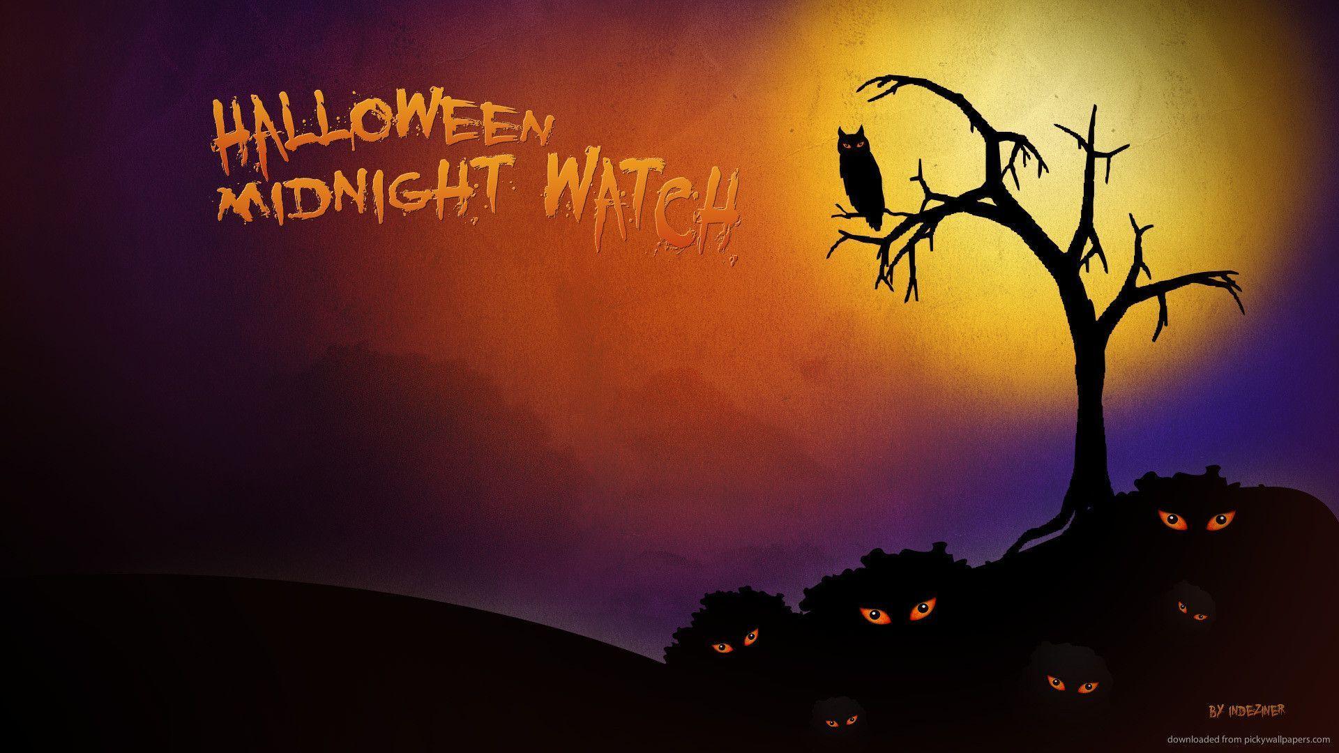 Download 1920x1080 Halloween Midnight Watch Wallpaper