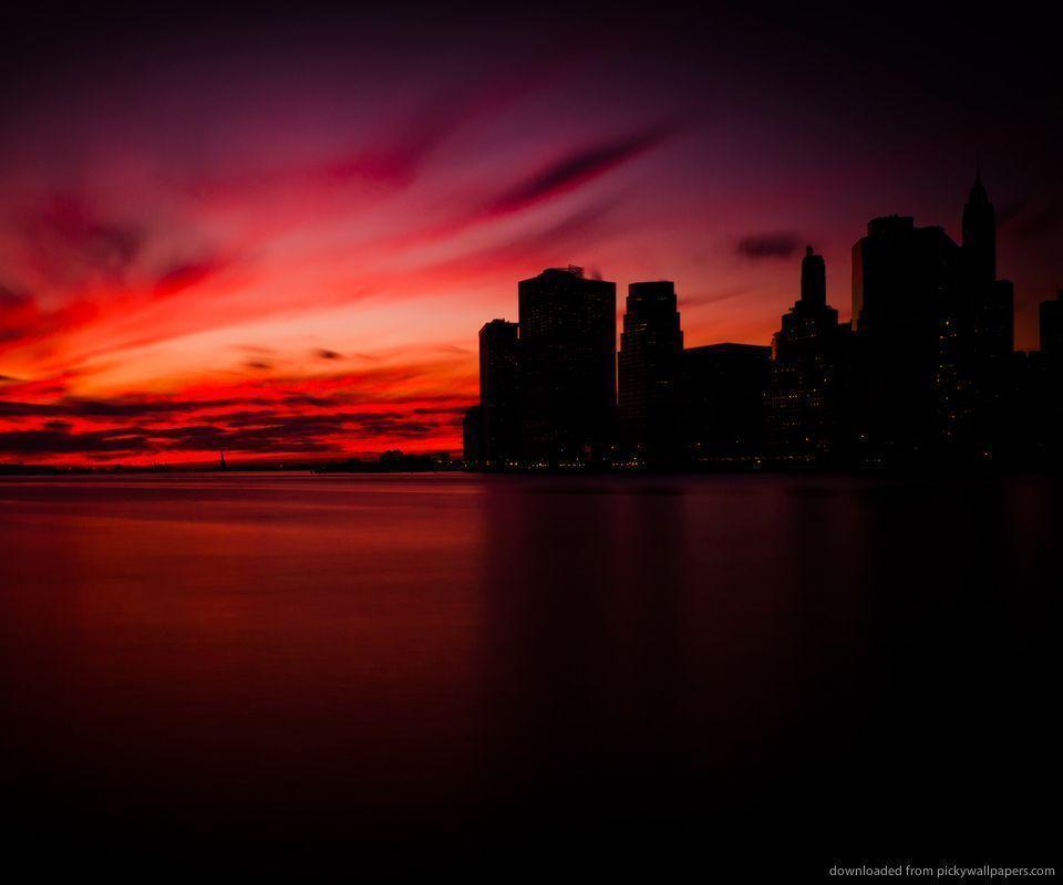 Download Dark Manhattan Sunset Wallpaper for Google Nexus