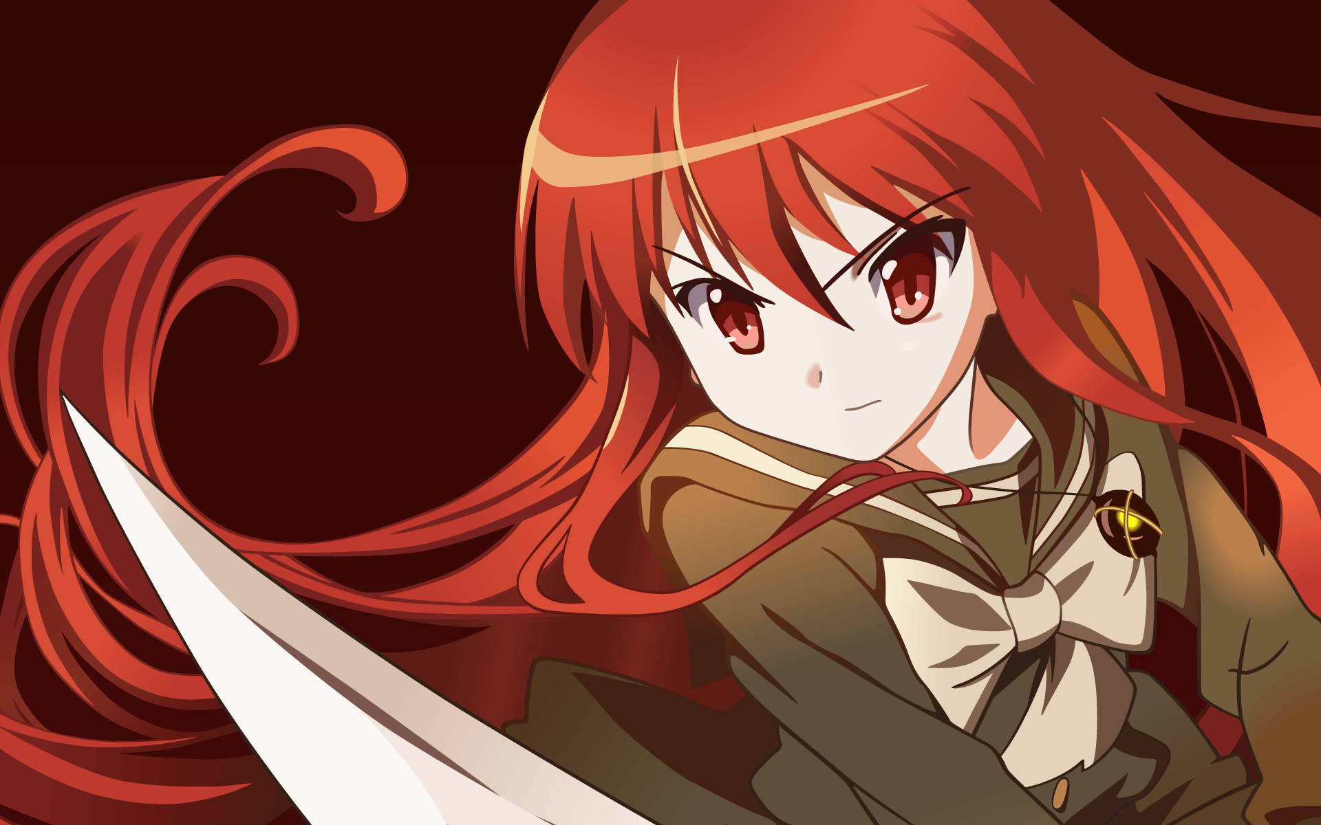 Download wallpaper text, penguin, red eyes, Ergo Proxy, long hair,  characters, Shakugan no Shana, Shana, section shonen in resolution 640x960