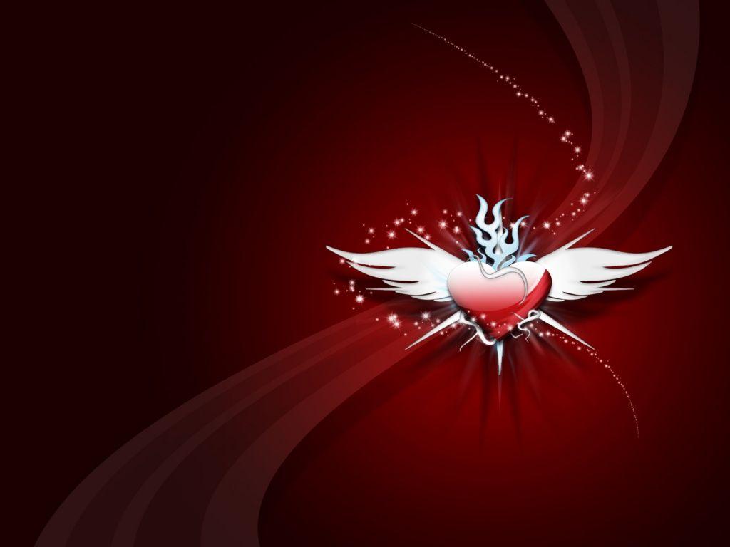 Heart with wings desktop wallpaper