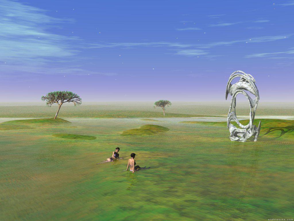 File 5 1024 Water Meadows Women Landscape Desktop Background