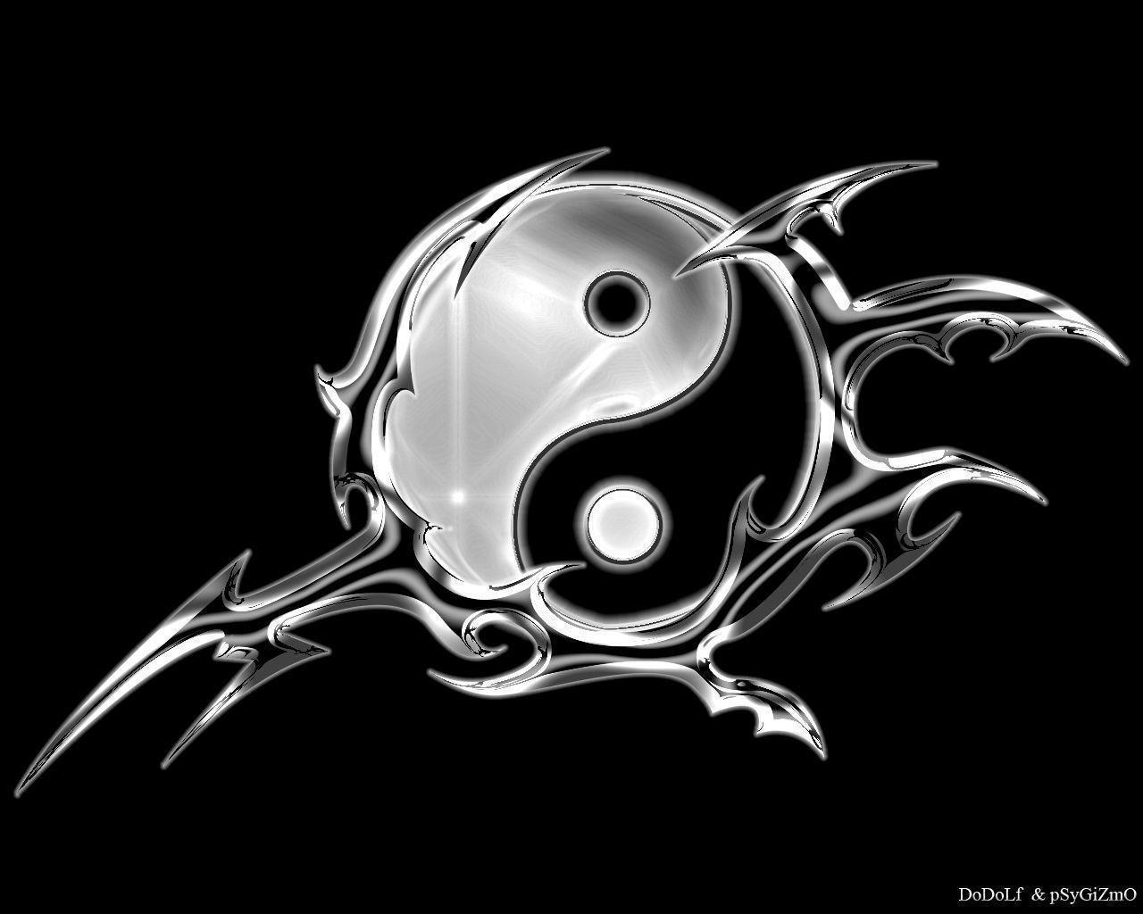 Ying Yang Dragon Wallpaper