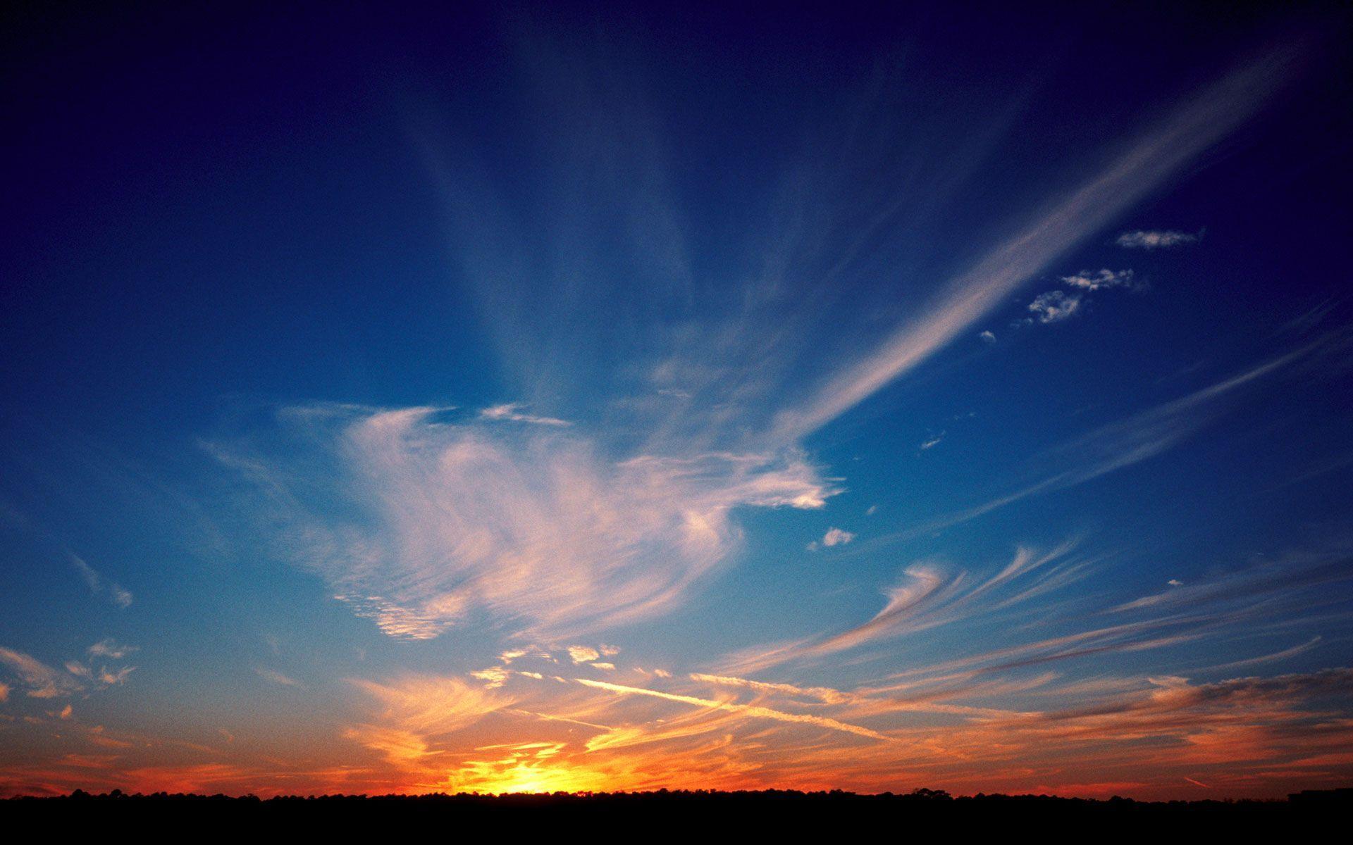 Free Download Clouds Above Sunset Scenic Free Desktop Background