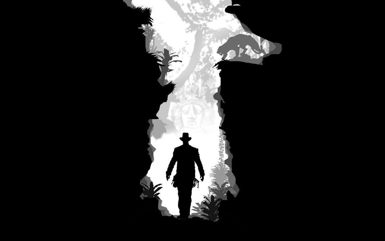 The Image of Indiana Jones Silhouette HD Wallpaper