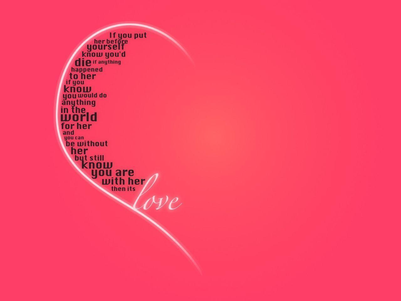 Valentines Day Inscriptions Words Love Pink Background Heart