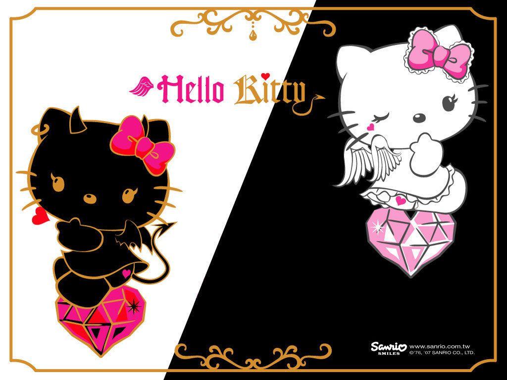 pink and black hello kitty wallpapers