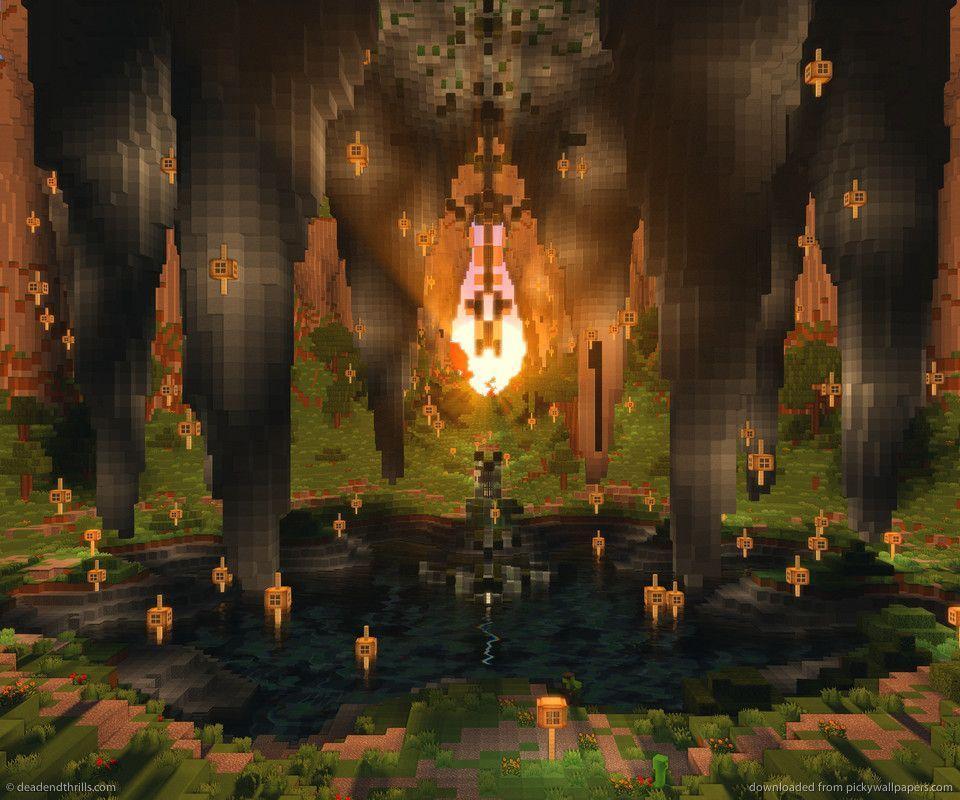 Download Minecraft In The Temple Wallpaper For Samsung Epic