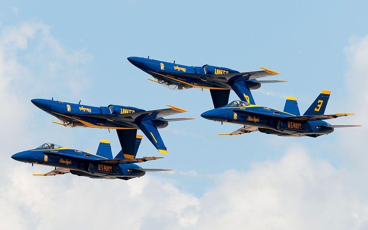 The Image Of Aircraft Fighter US Navy Blue Angels FA 18 Hornet