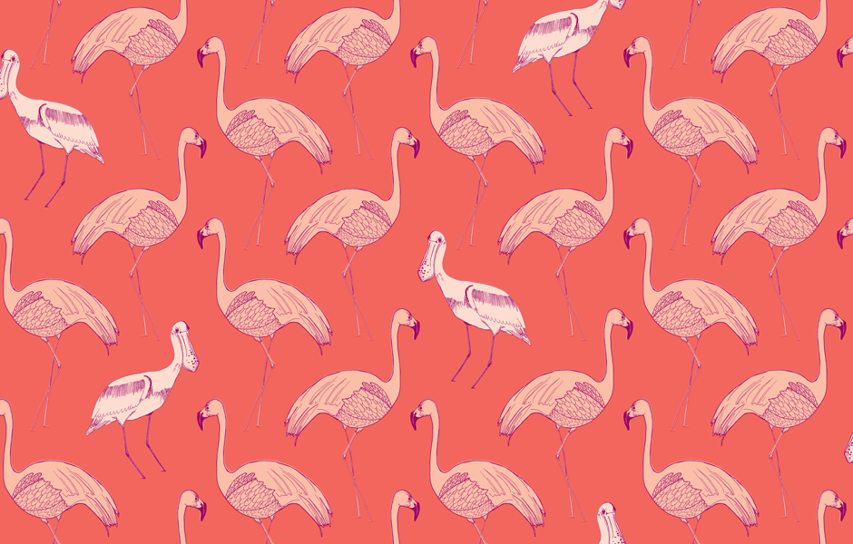 Mitas & Co. Flamingo Colony Desert Rose Designer wallpaper