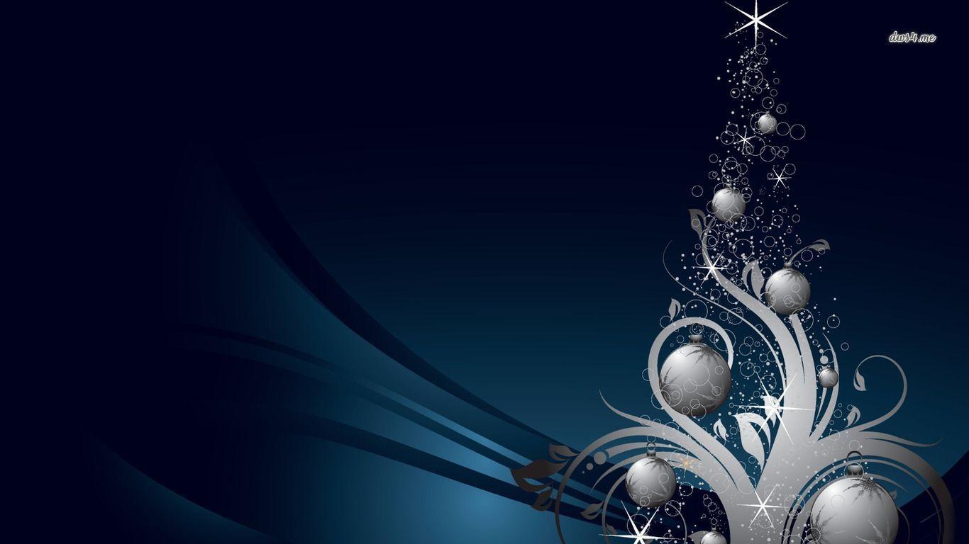 Download Candle Light Blue Chritmas Tree Holiday Wallpaper. Full
