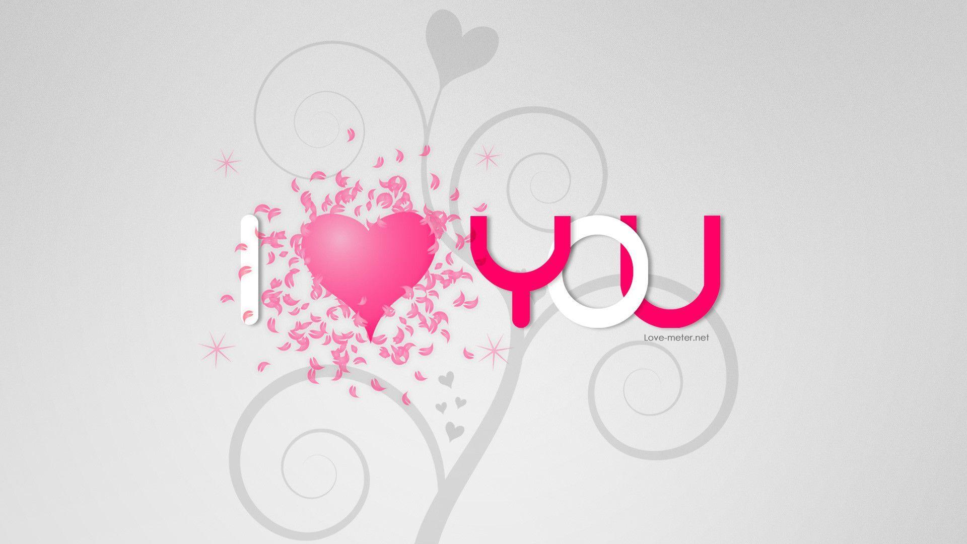 White and Pink &;I Love You&; Wallpaper Wallpaper and Love