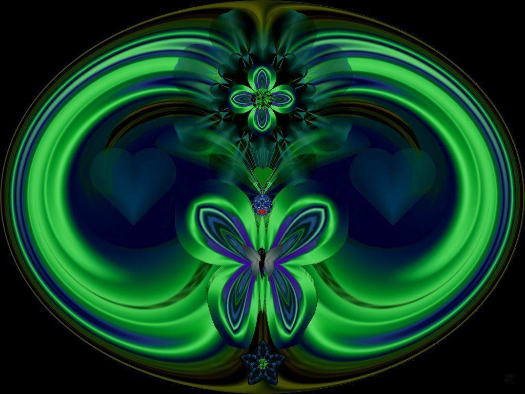 Pics For > Green Butterfly Wallpaper