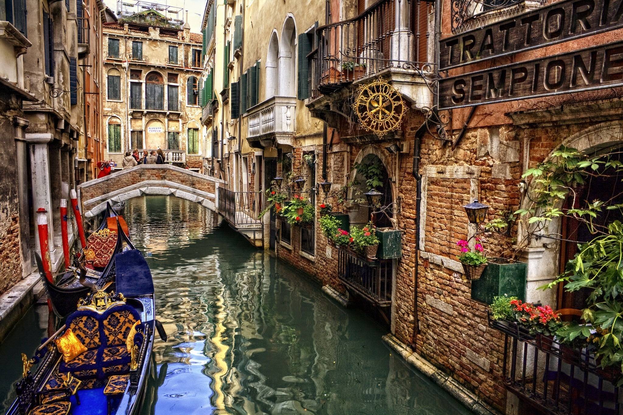 Wallpaper of water street in venice italy Stock Free Image