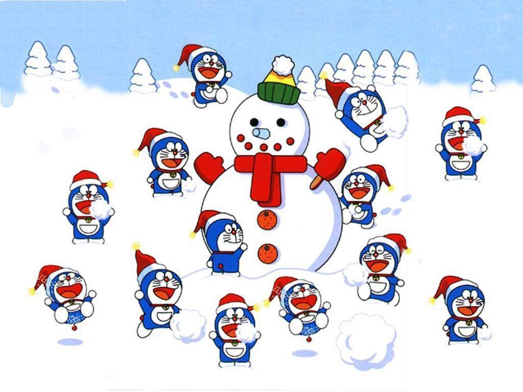 Doraemon Snowman Chibi, Anime Wallpaper, HD phone wallpaper
