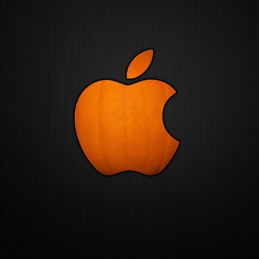 Orange Apple Logo iPad Wallpaper and iPad 2 Wallpaper