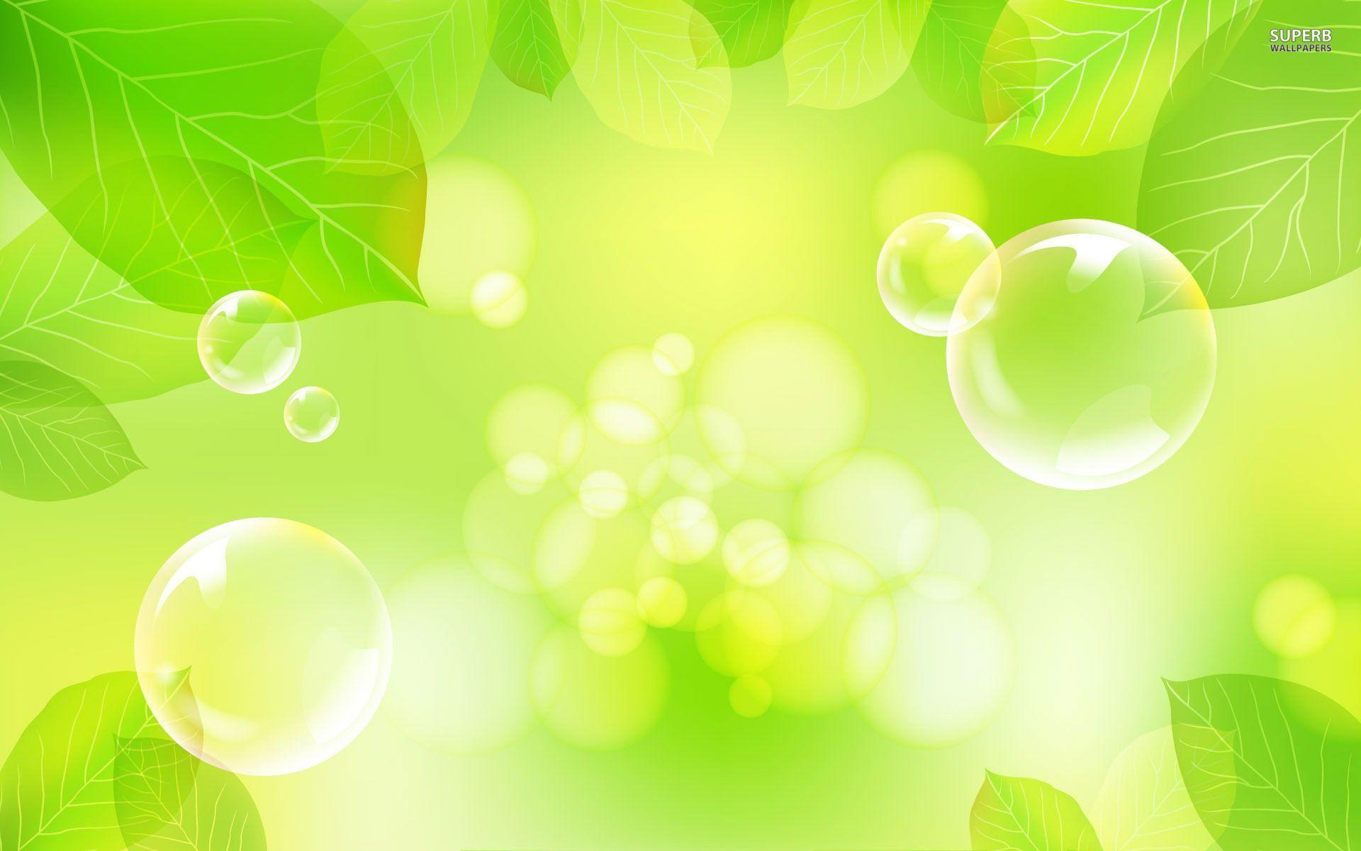 Bubbles And Green Leaves 18571