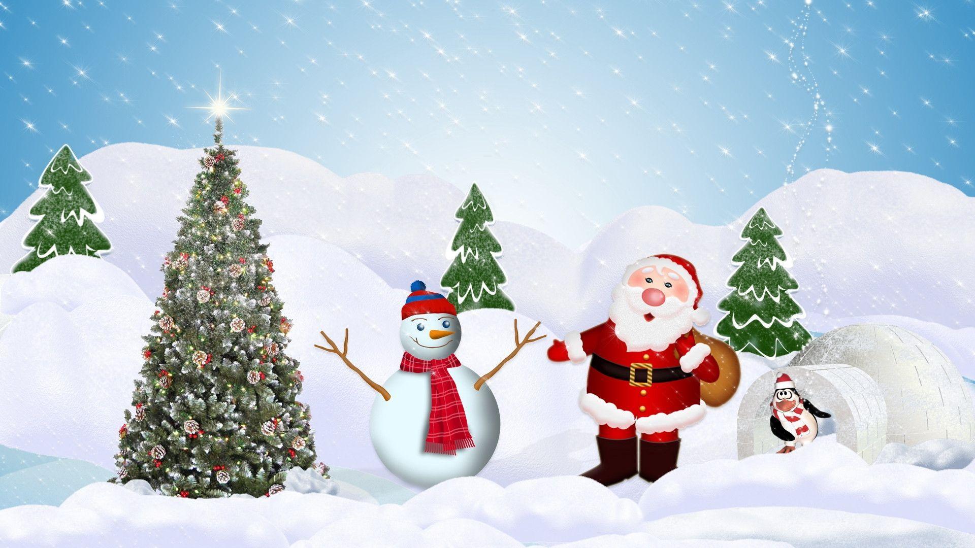 Santa Claus With Snowman HD Wallpaper Picture 40895 Label: Claus