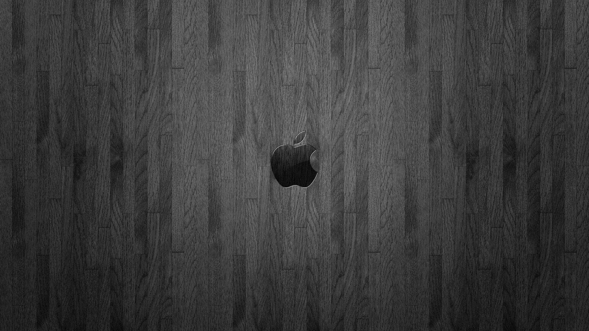 Apple Monochrome Wood Wallpaper 1920x1080PX Wallpaper Black Wood