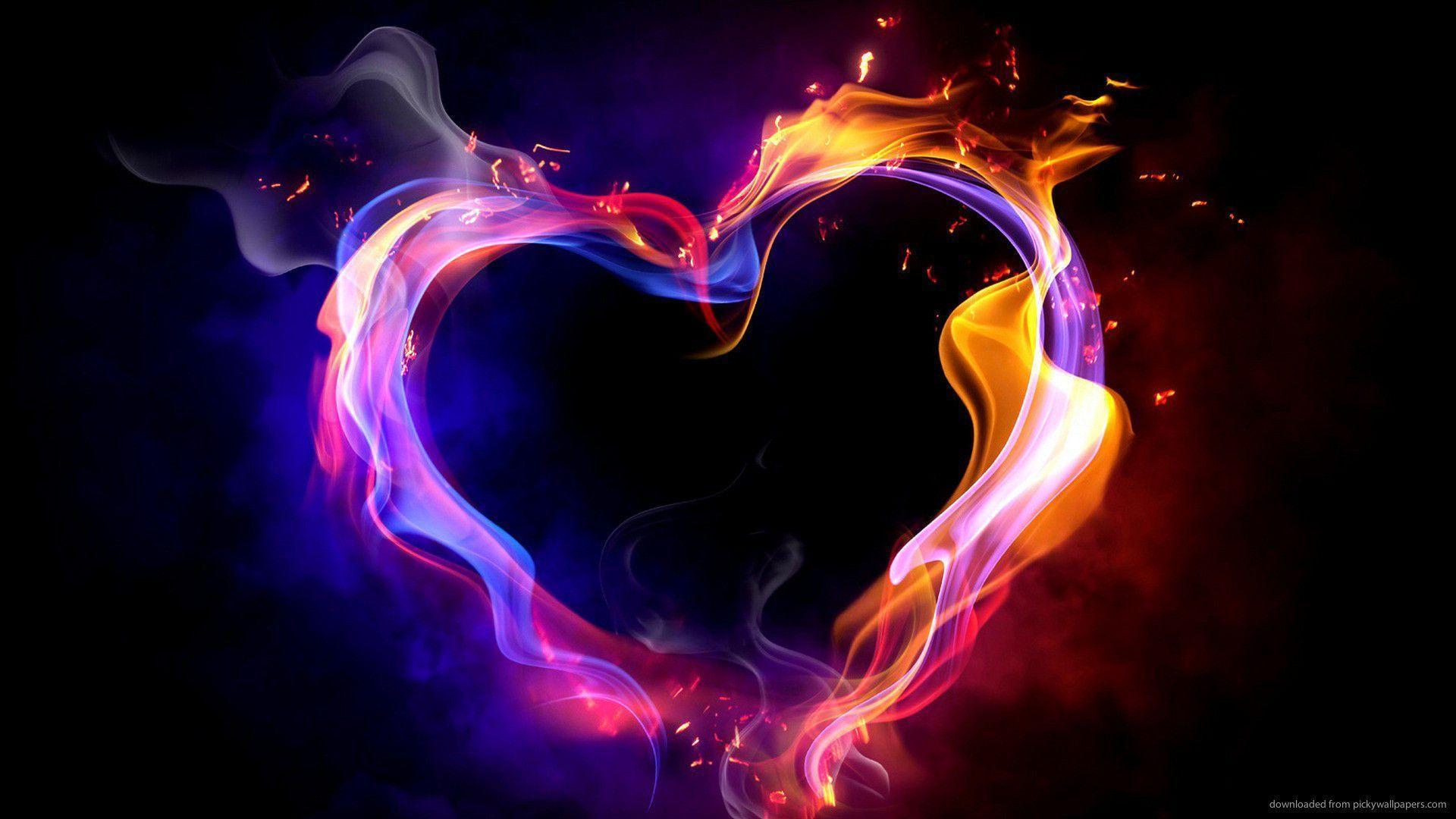 Cool Fire Hearts High Quality Wallpaper HD Resolution