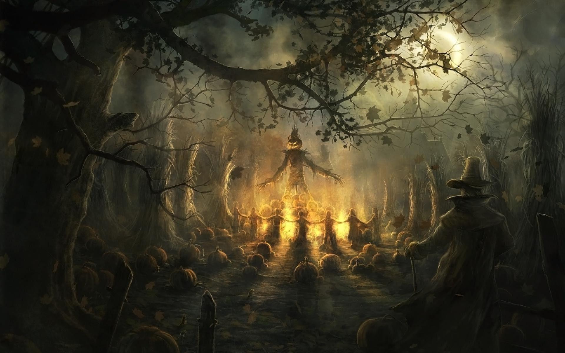 Halloween scarecrow Wallpaper #