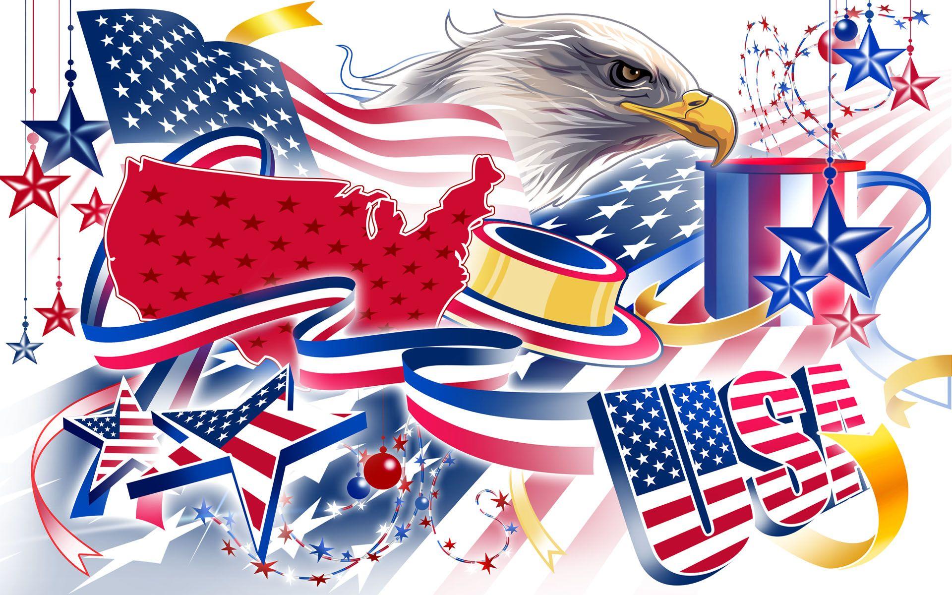 American Flag Day Eagle Wallpaper Wide or HD. Digital Art Wallpaper