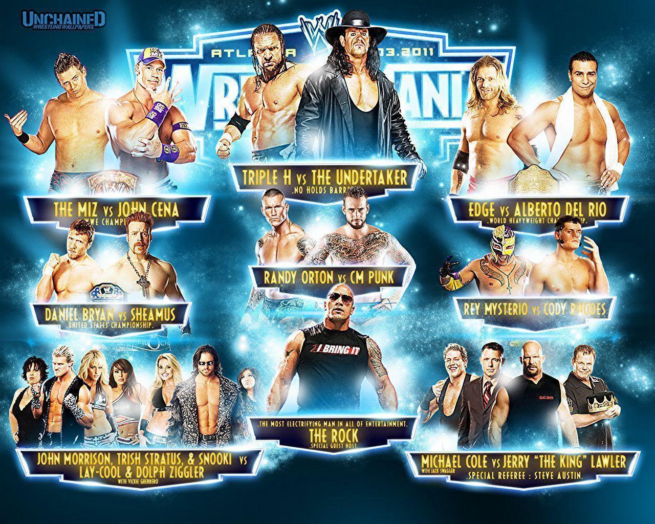 WWE WrestleMania 27 "Complete Matchcard" Wallpaper Unchained WWE