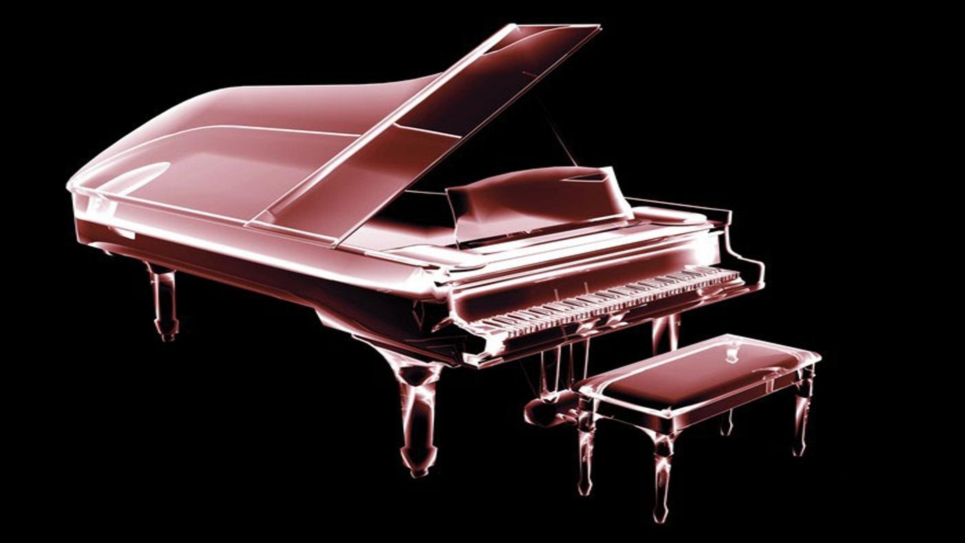 D computer made X ray scan of piano musical instrument free