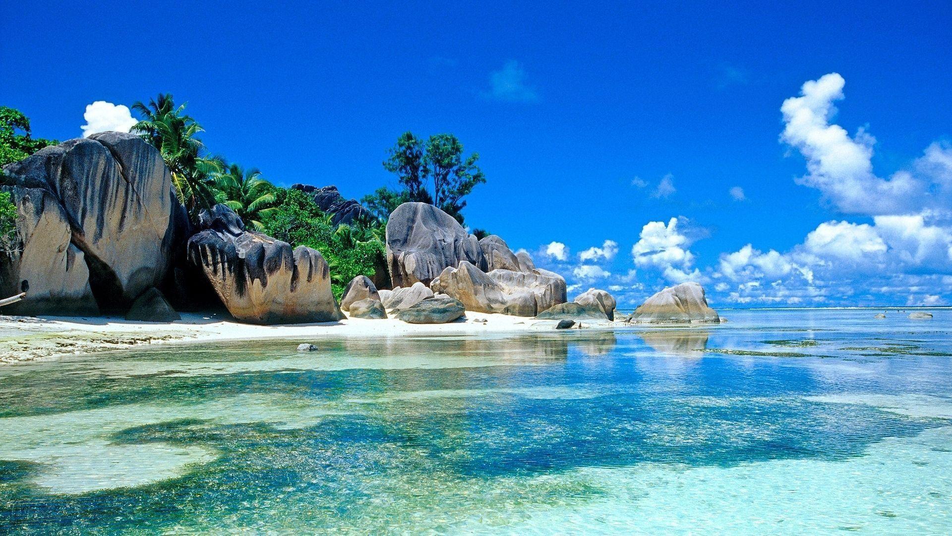 Paradise Beach Summer Desktop Background Wallpaper