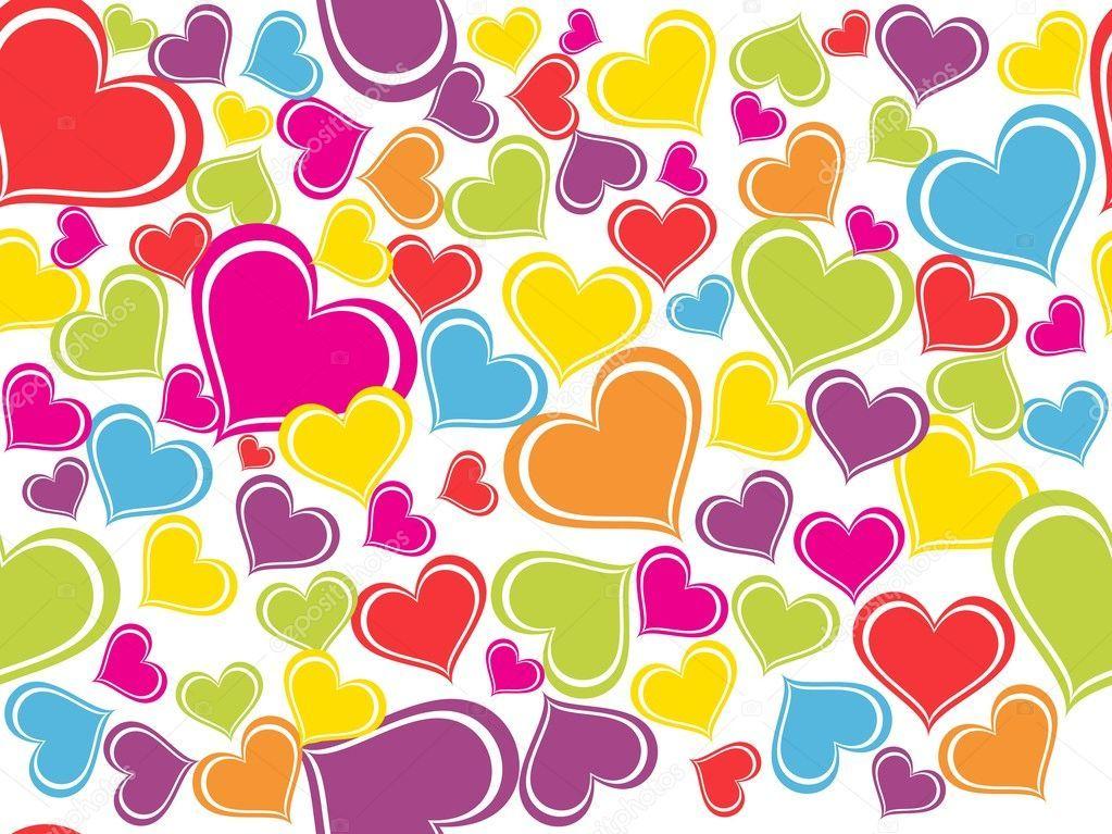 Download Colorful hearts hd wallpaper  Innocent love for your mobile cell  phone
