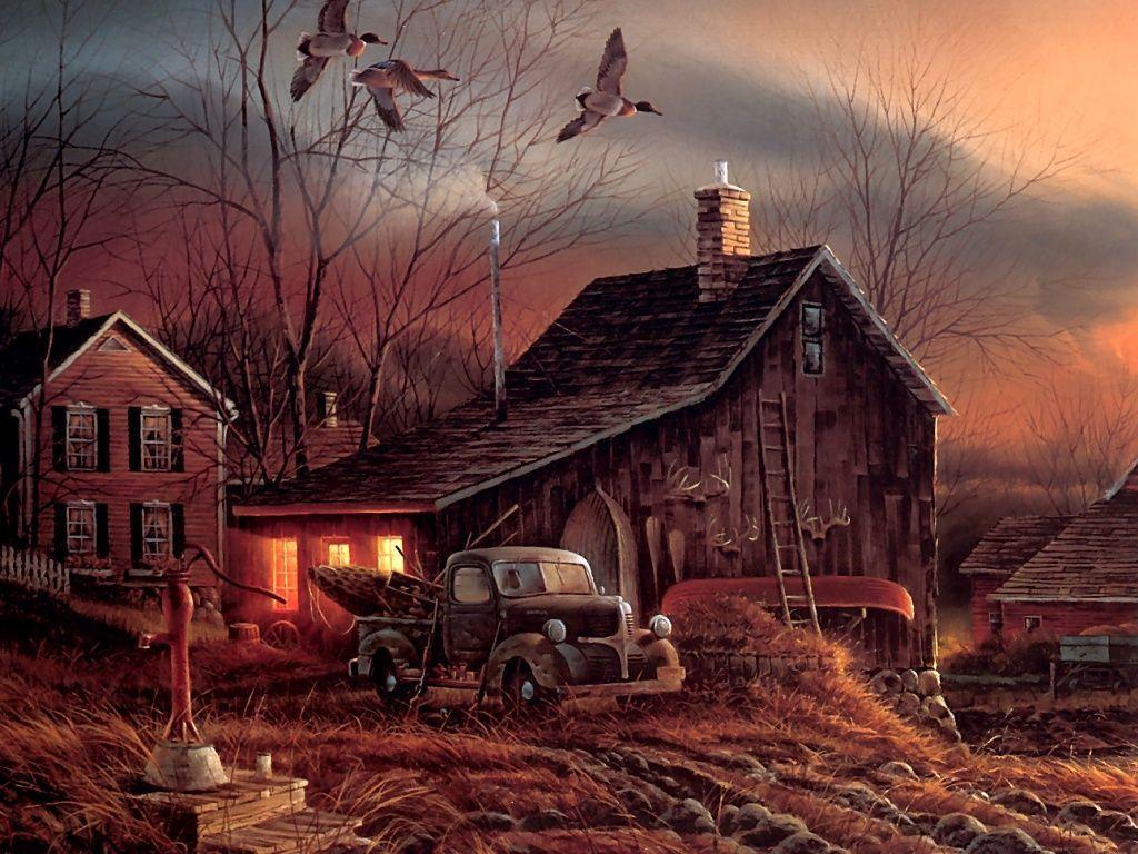 terry redlin paintings artwork wallpaper morning retreat Quotes