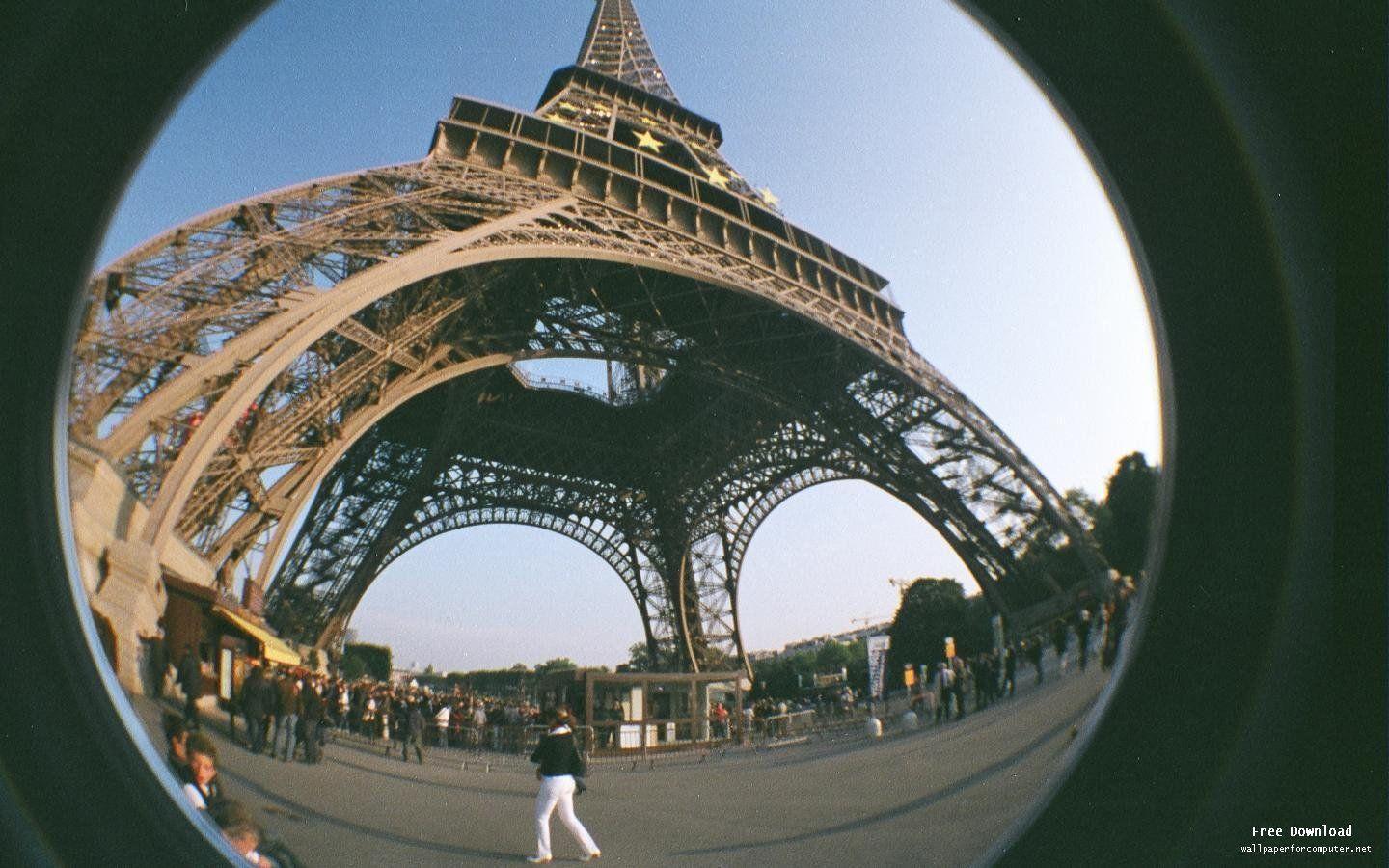 Eiffel Tower Fisheye Wallpaper View