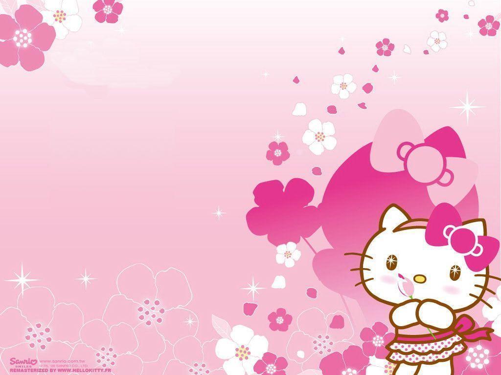 wallpaper pink kawaii hello kitty