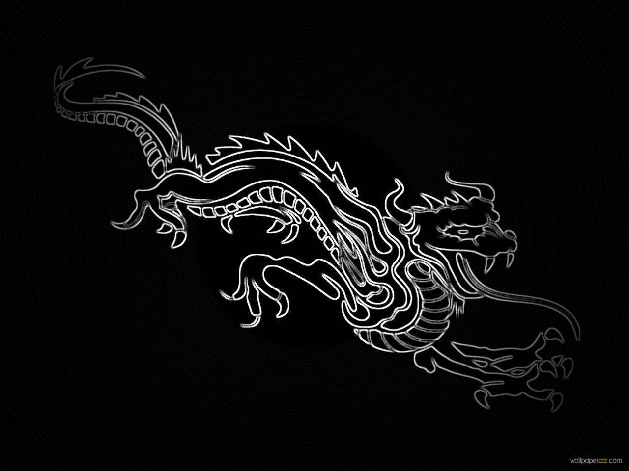 Wallpaper For > Black Chinese Dragon Wallpaper