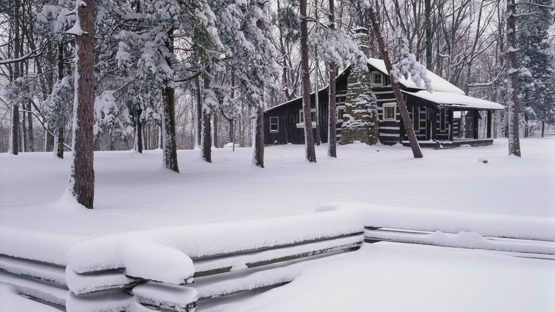 Winter Season World Brown Cabin Parks Wallpaper, iPhone Wallpaper