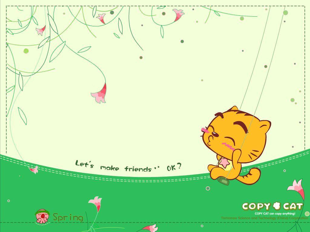 Animal: Gorgeous Cartoon Cat Wallpaper Background