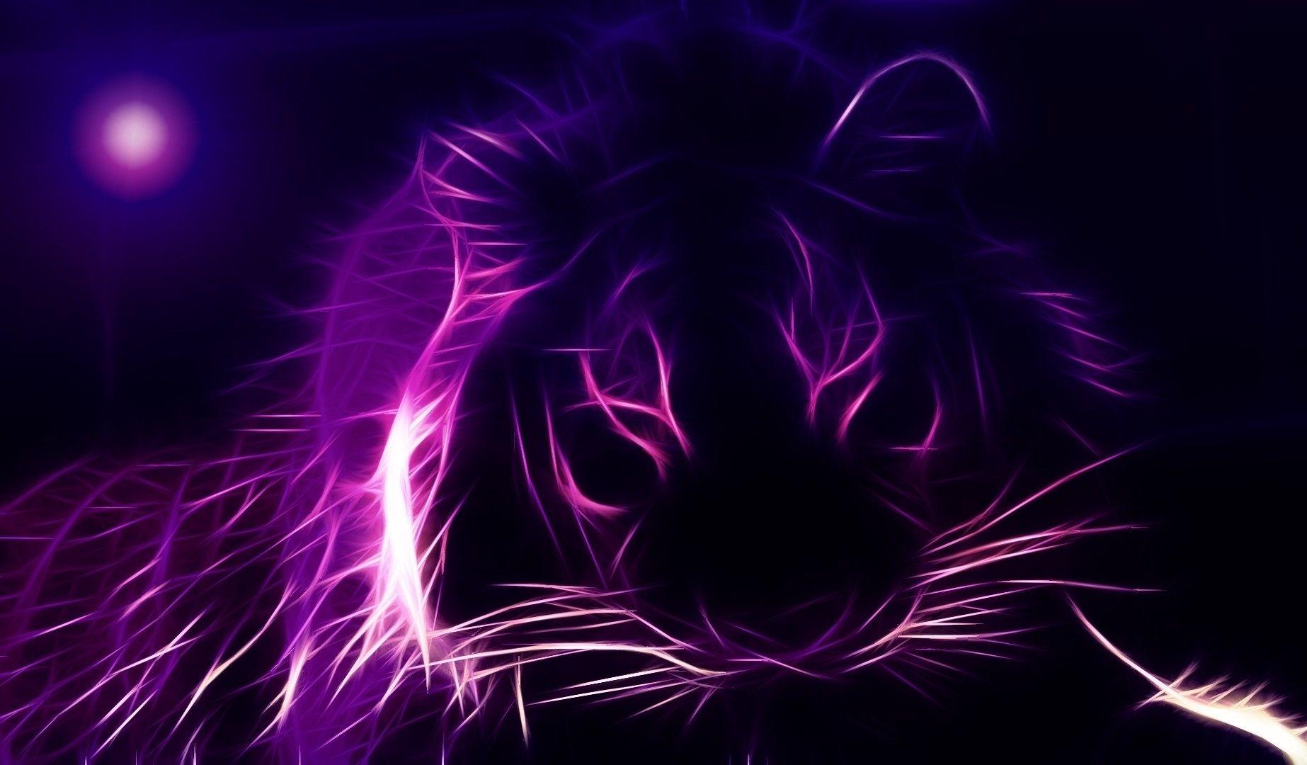 Purple head of lion