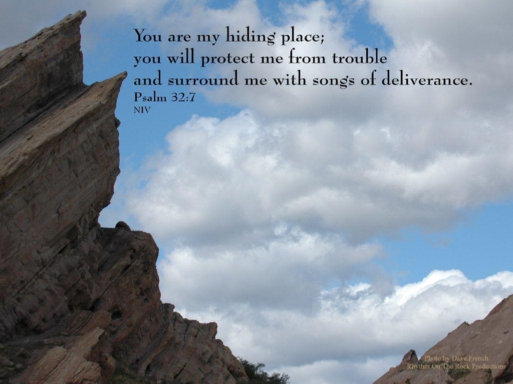 Christian Desktop Image Free- Landscape Photo with Bible Verses