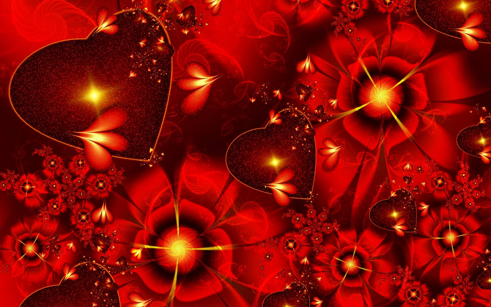 3D Abstract Happy Valentines Day Wide Wallpape Wallpaper