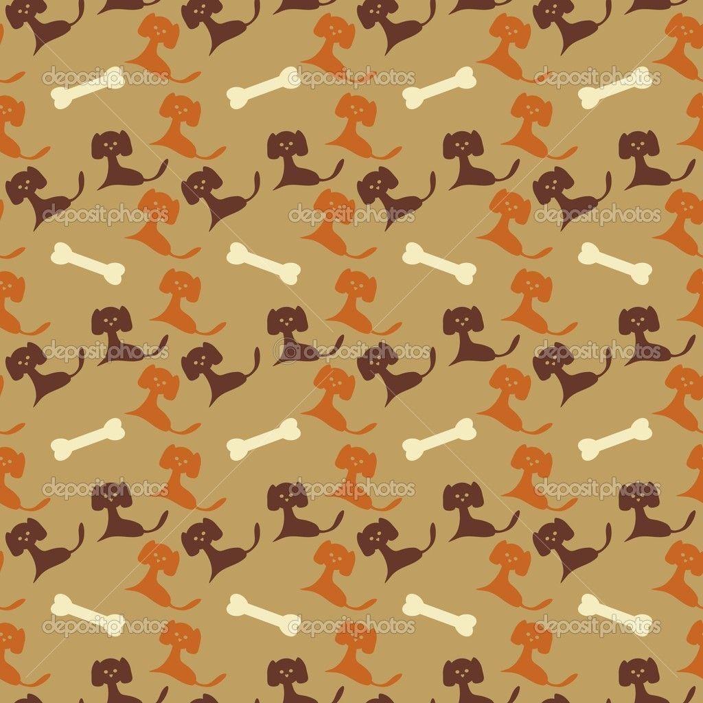 Seamless background with dogs and bones