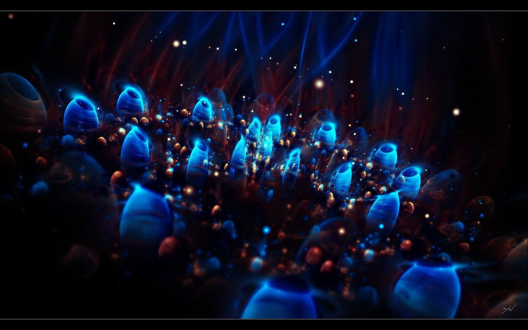 Pix For > Blue Fractal Art Wallpaper