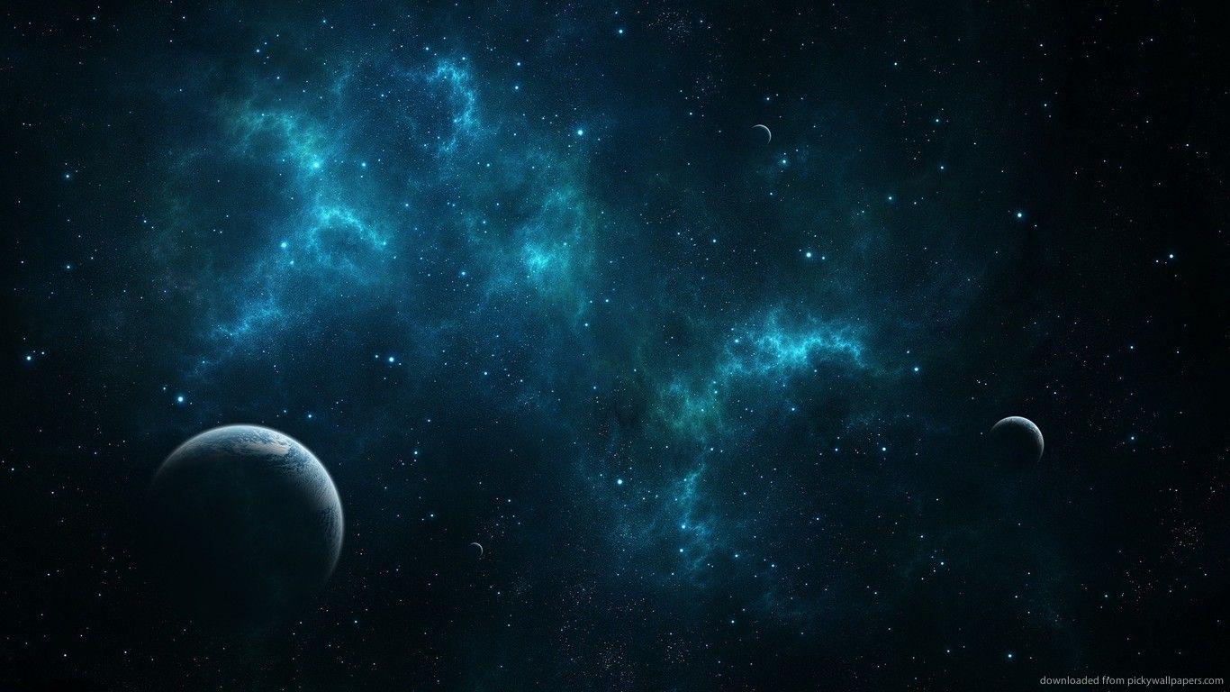 Download 1366x768 Deep Blue Space Wallpaper