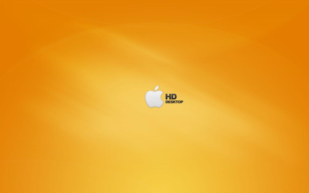 Apple HD Orange desktop PC and Mac wallpaper